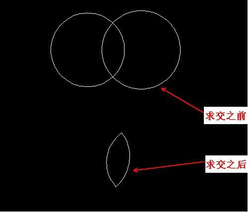在CAD中怎么快速得出相交圖案的公共部分？